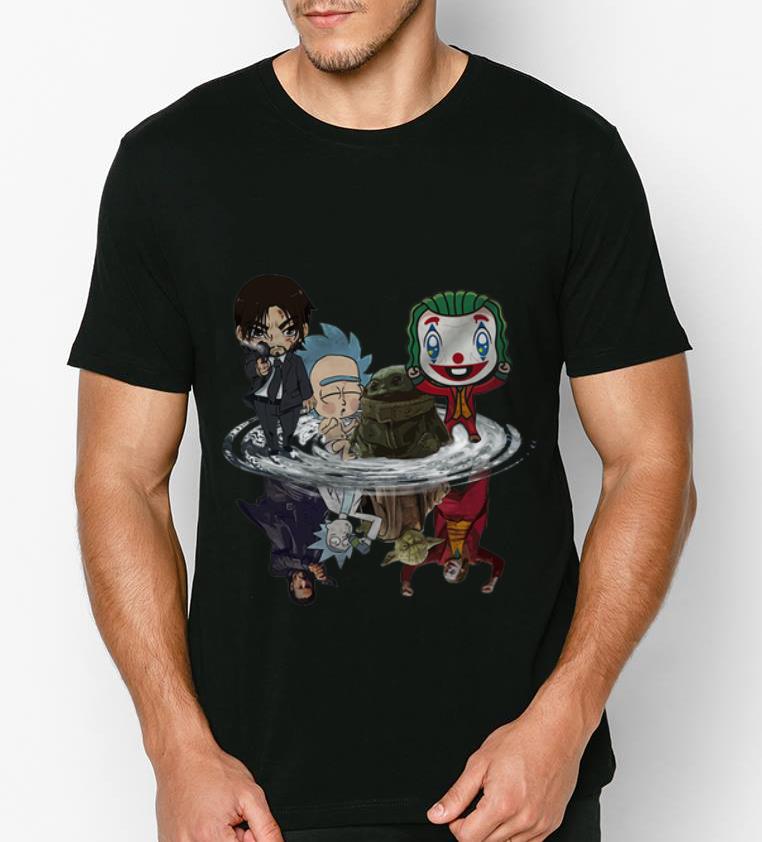 Official Baby Yoda John Wick Rick Sanchez And Joker Water Reflection shirt 4 - Official Baby Yoda John Wick Rick Sanchez And Joker Water Reflection shirt