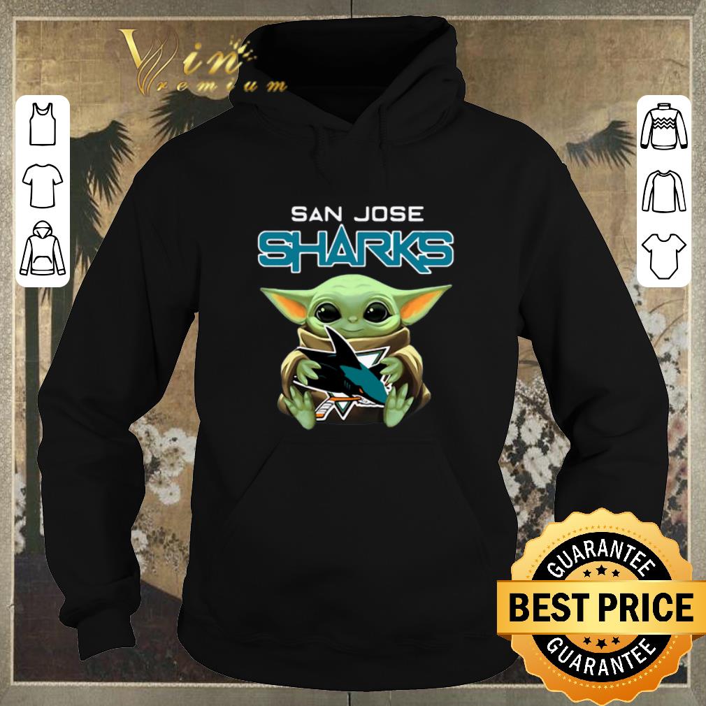 Official Baby Yoda hug San Jose Sharks Star Wars Mandalorian shirt sweater 4 - Official Baby Yoda hug San Jose Sharks Star Wars Mandalorian shirt sweater