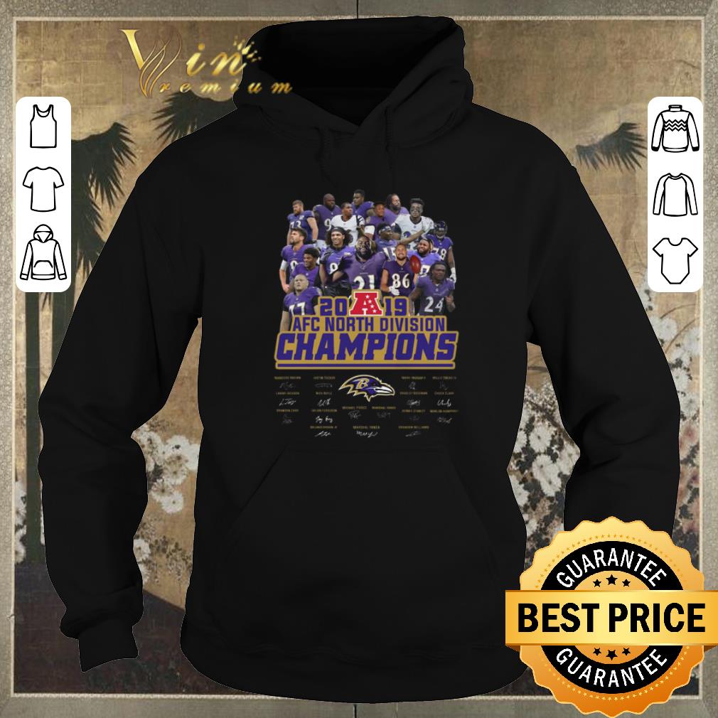 Official Signature Baltimore Ravens 2019 AFC North Division Champions all shirt 4 - Official Signature Baltimore Ravens 2019 AFC North Division Champions all shirt