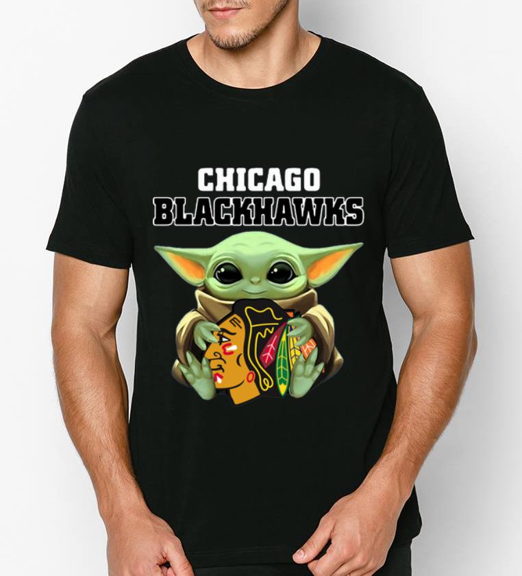 Official Star Wars Baby Yoda Hug Chicago Blackhawks shirt 4 - Official Star Wars Baby Yoda Hug Chicago Blackhawks shirt
