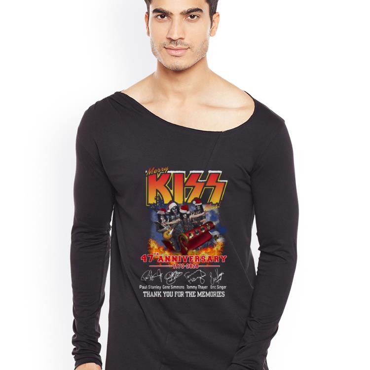 Original Merry Kissmas 47th anniversary 1973 2020 thank you for the memories Christmas Signatures shirt 4 - Original Merry Kissmas 47th anniversary 1973-2020 thank you for the memories Christmas Signatures shirt
