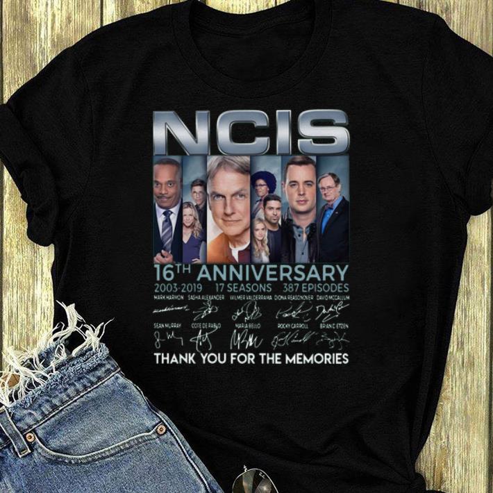 Original NCIS 16th Anniversary thank you for the memories signature shirt 4 - Original NCIS 16th Anniversary thank you for the memories signature shirt