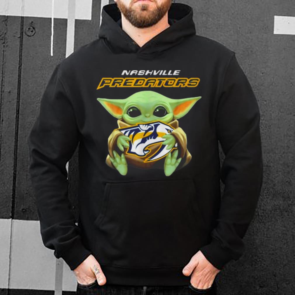 Original Star Wars Baby Yoda Hug NHL Nashville Predators shirt 4 - Original Star Wars Baby Yoda Hug NHL Nashville Predators shirt