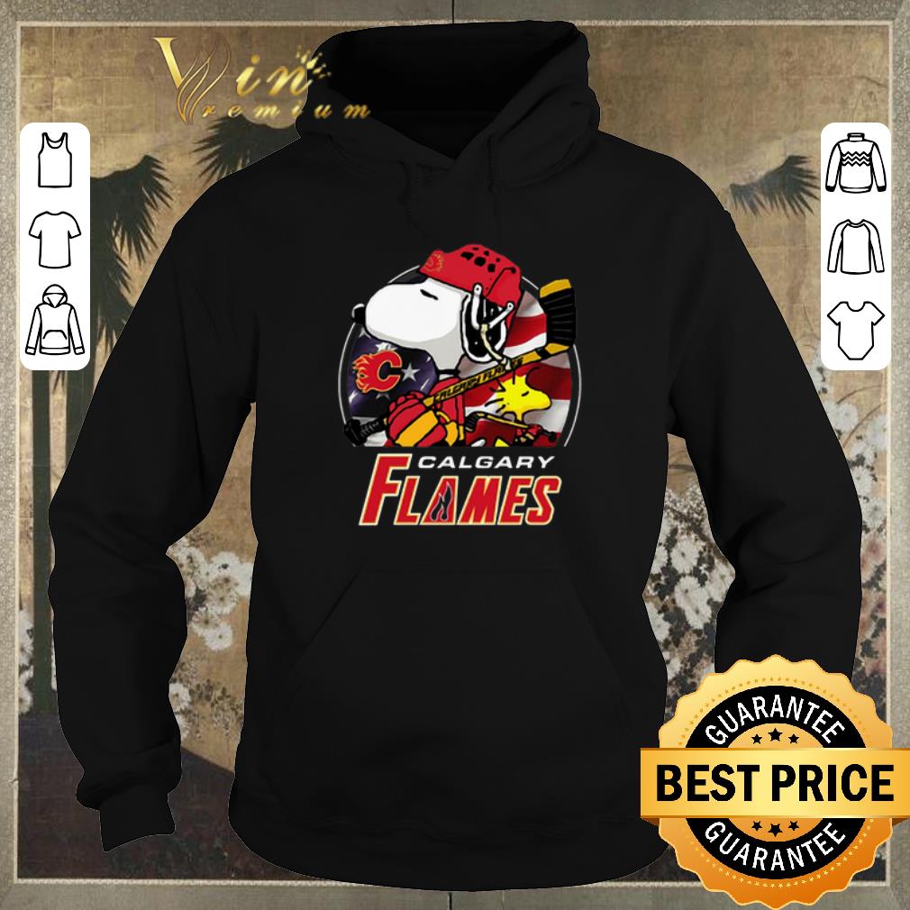 Premium Calgary Flames Ice Hockey Snoopy and Woodstock shirt sweater 4 - Premium Calgary Flames Ice Hockey Snoopy and Woodstock shirt sweater