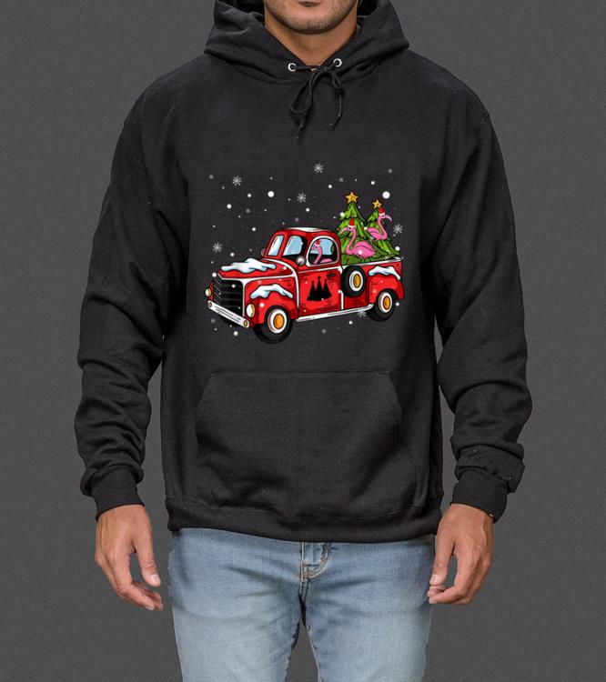 Premium Flamingo Ride Red Truck Pick Up Christmas Tree Vintage Retro sweater 4 - Premium Flamingo Ride Red Truck Pick Up Christmas Tree Vintage Retro sweater