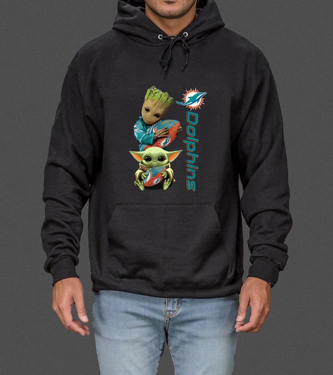 Awesome Baby Groot And Baby Yoda Hug Miami Dolphins shirt 4 - Awesome Baby Groot And Baby Yoda Hug Miami Dolphins shirt