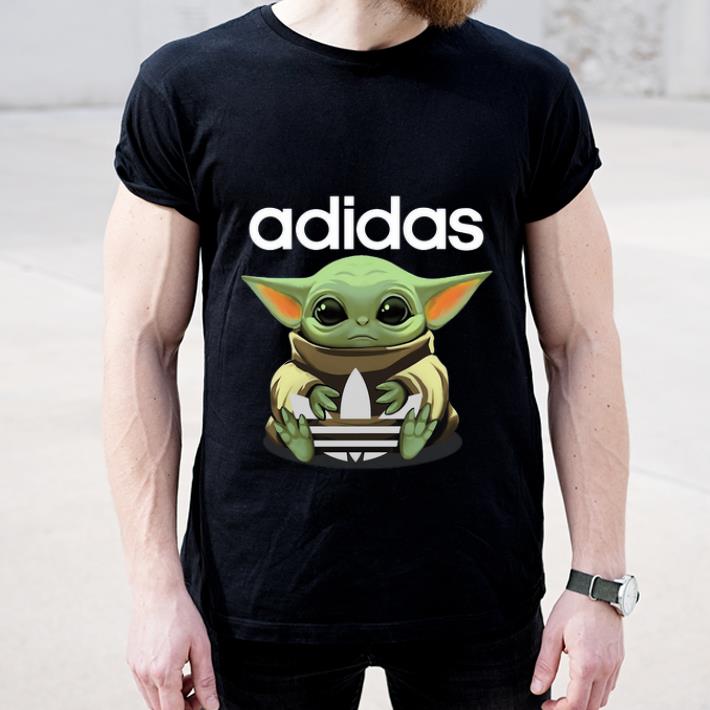 Awesome Baby Yoda Hug Adidas shirt 4 - Awesome Baby Yoda Hug Adidas shirt