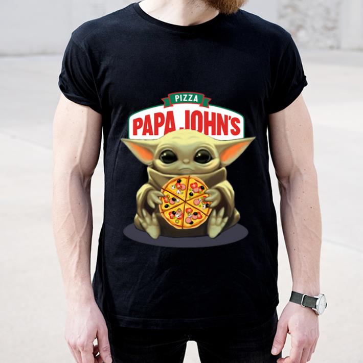 Awesome Baby Yoda Hug Pizza Papa John s shirt 4 - Awesome Baby Yoda Hug Pizza Papa John’s shirt