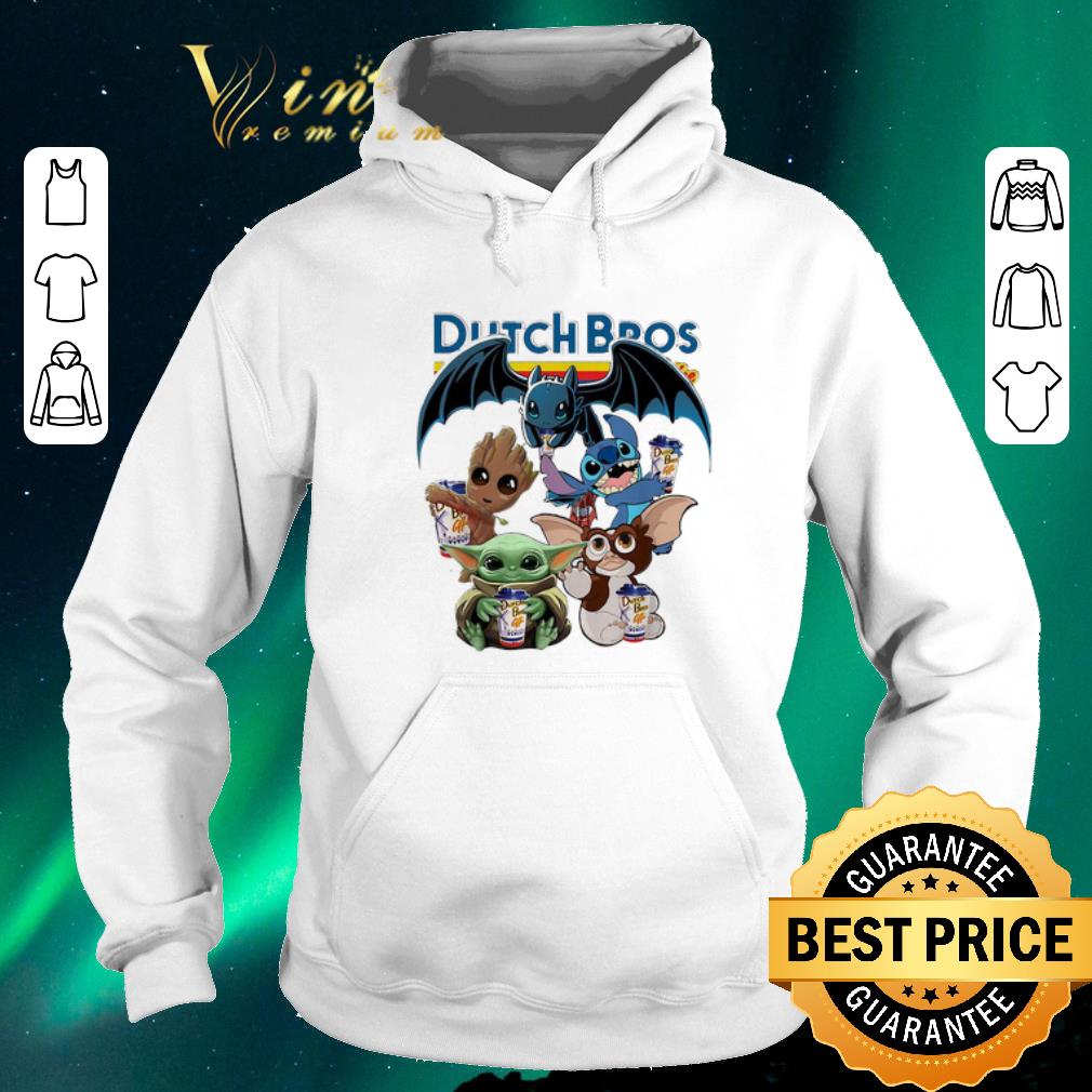 Awesome Dutch Bros Coffee Baby Yoda Groot Stitch Toothless and Gizmo shirt sweater 4 - Awesome Dutch Bros Coffee Baby Yoda Groot Stitch Toothless and Gizmo shirt sweater