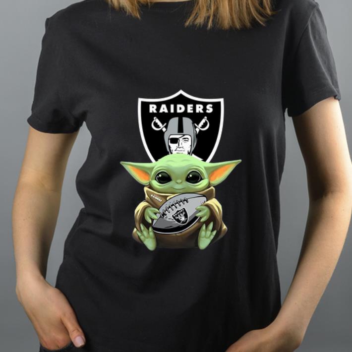Awesome Star Wars Football Baby Yoda Hug Oakland Raiders shirt 4 - Awesome Star Wars Football Baby Yoda Hug Oakland Raiders shirt