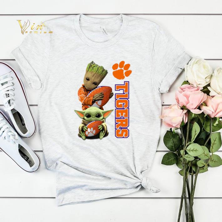 Baby Groot and Baby Yoda hug Clemson Tigers Star Wars shirt sweater 4 - Baby Groot and Baby Yoda hug Clemson Tigers Star Wars shirt sweater