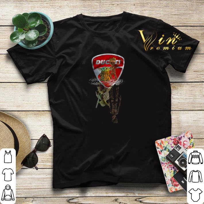 Baby Yoda and Baby Groot water mirror reflections Ducati logo shirt sweater 4 - Baby Yoda and Baby Groot water mirror reflections Ducati logo shirt sweater