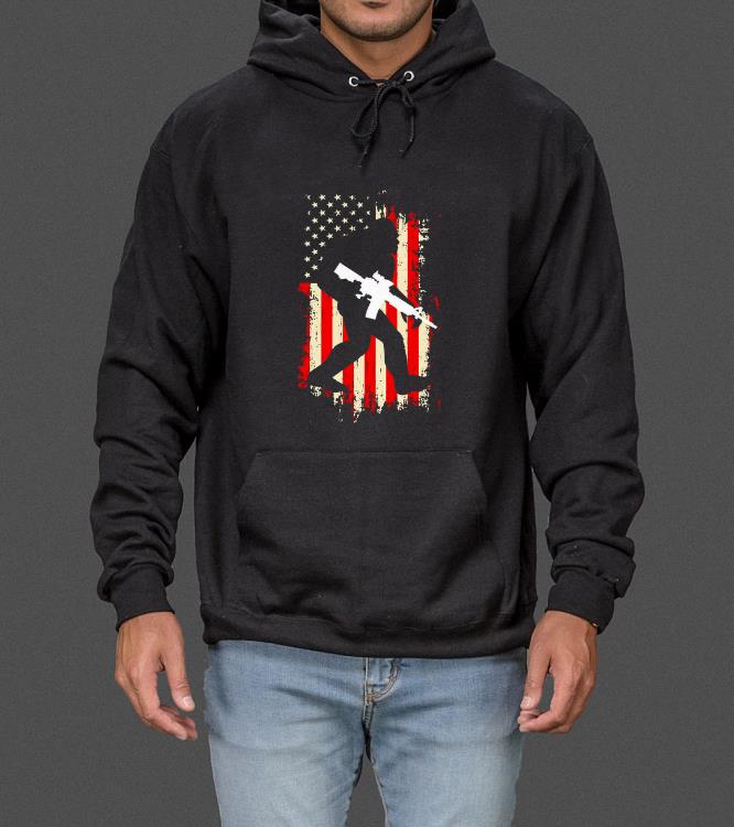 Hot Bigfoot hold gun Veteran America flag shirt 4 - Hot Bigfoot hold gun Veteran America flag shirt