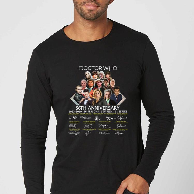 Hot Doctor Who 56th anniversary 1963 2019 signatures shirt 4 - Hot Doctor Who 56th anniversary 1963-2019 signatures shirt