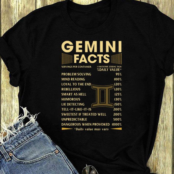 Nice Gemini facts Servings per container daily value shirt 4 - Nice Gemini facts Servings per container daily value shirt
