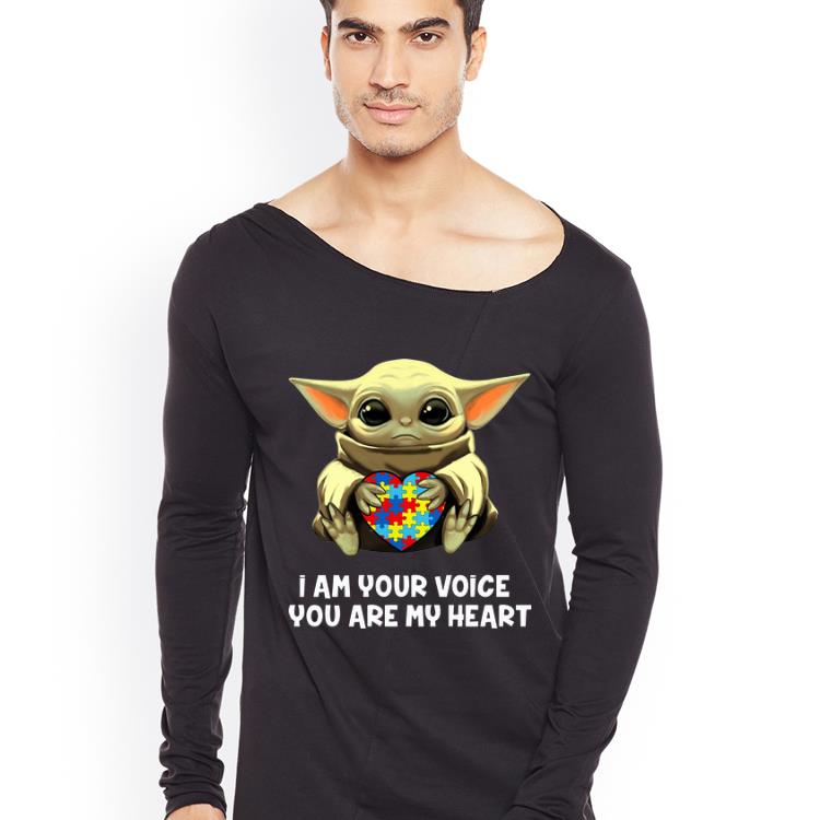 Original Baby Yoda Hug Autism Heart I Am Voice You Are My Heart shirt 4 - Original Baby Yoda Hug Autism Heart I Am Voice You Are My Heart shirt