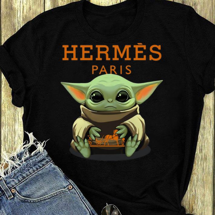 Original Star Wars Baby Yoda Hug Hermes Paris shirt 4 - Original Star Wars Baby Yoda Hug Hermes Paris shirt