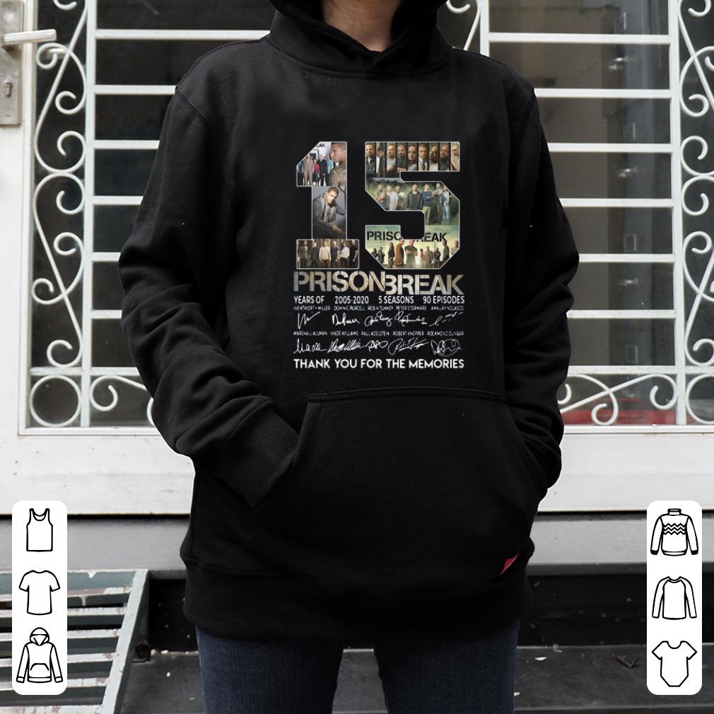 Premium 15th Years Of Prison Break 2005 2020 signature thank you for the memories signatures shirt 4 - Premium 15th Years Of Prison Break 2005-2020 signature thank you for the memories signatures shirt