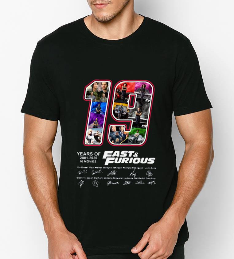 Awesome 19 Years Of Fast Furious 2001 2020 10 Movies Signatures shirt 4 - Awesome 19 Years Of Fast & Furious 2001 2020 10 Movies Signatures shirt