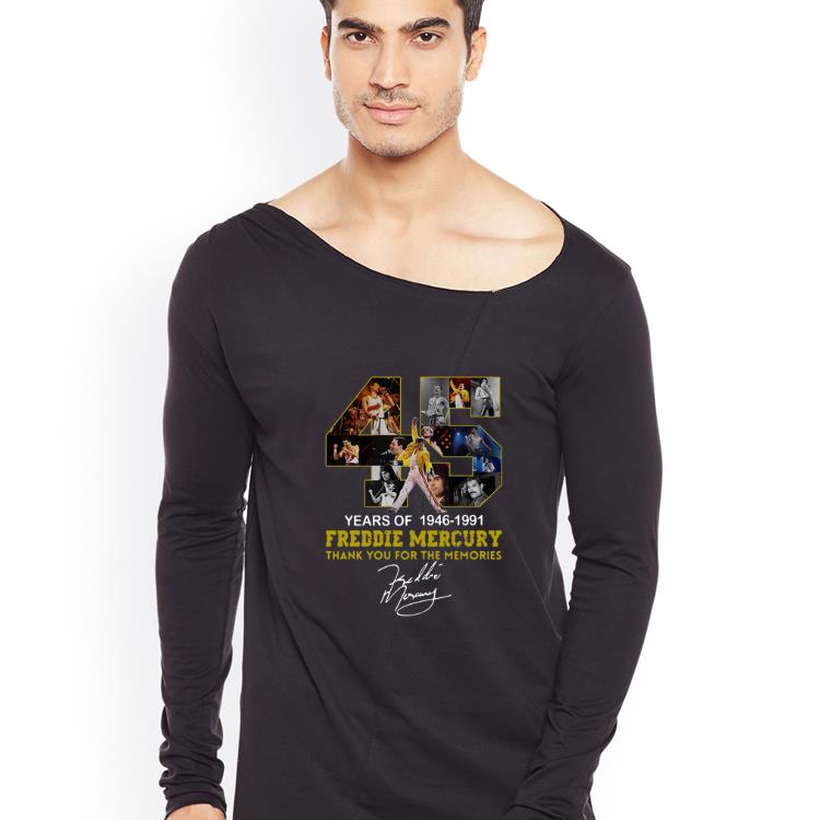 Awesome 45 Years Of Freddie Mercury 1964 1991 Thank You For The Memories Signature shirt 4 - Awesome 45 Years Of Freddie Mercury 1964 – 1991 Thank You For The Memories Signature shirt