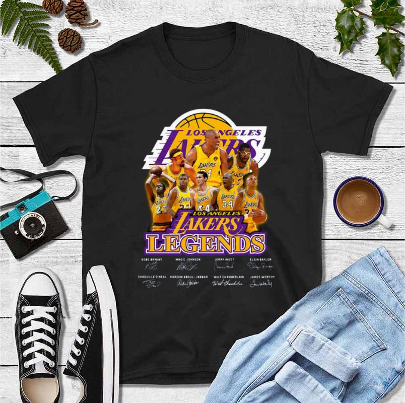 Great Los Angeles Lakers Kobe Bryant Magic Johnson Jerry West Elgin Baylor signatures shirt 4 - Great Los Angeles Lakers Kobe Bryant Magic Johnson Jerry West Elgin Baylor signatures shirt