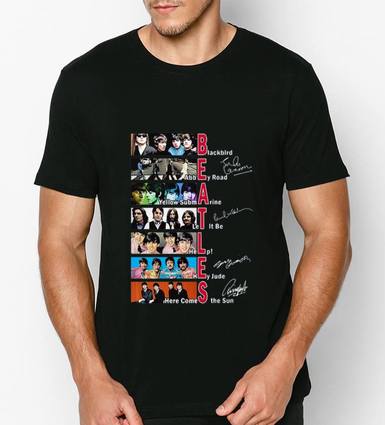 Hot Beatles Blackbird Abbey Road Yellow Submarine Signatures shirt 4 - Hot Beatles Blackbird Abbey Road Yellow Submarine Signatures shirt