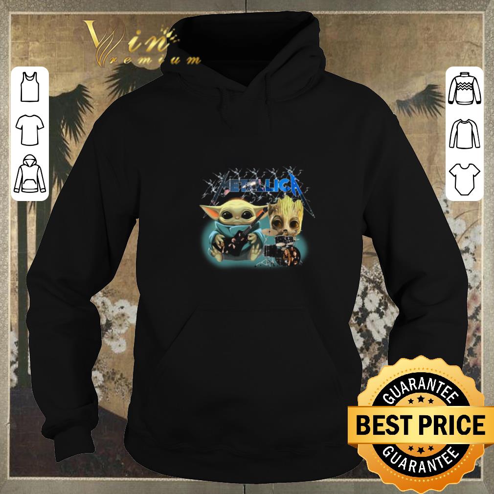 Nice Metallica Baby Yoda and Baby Groot play guitar drummer shirt sweater 4 - Nice Metallica Baby Yoda and Baby Groot play guitar drummer shirt sweater