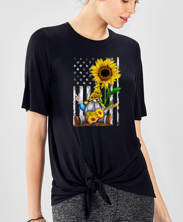 Official Gnome Playing Guitar Sunflower American Flag shirt 4 - Official Gnome Playing Guitar Sunflower American Flag shirt