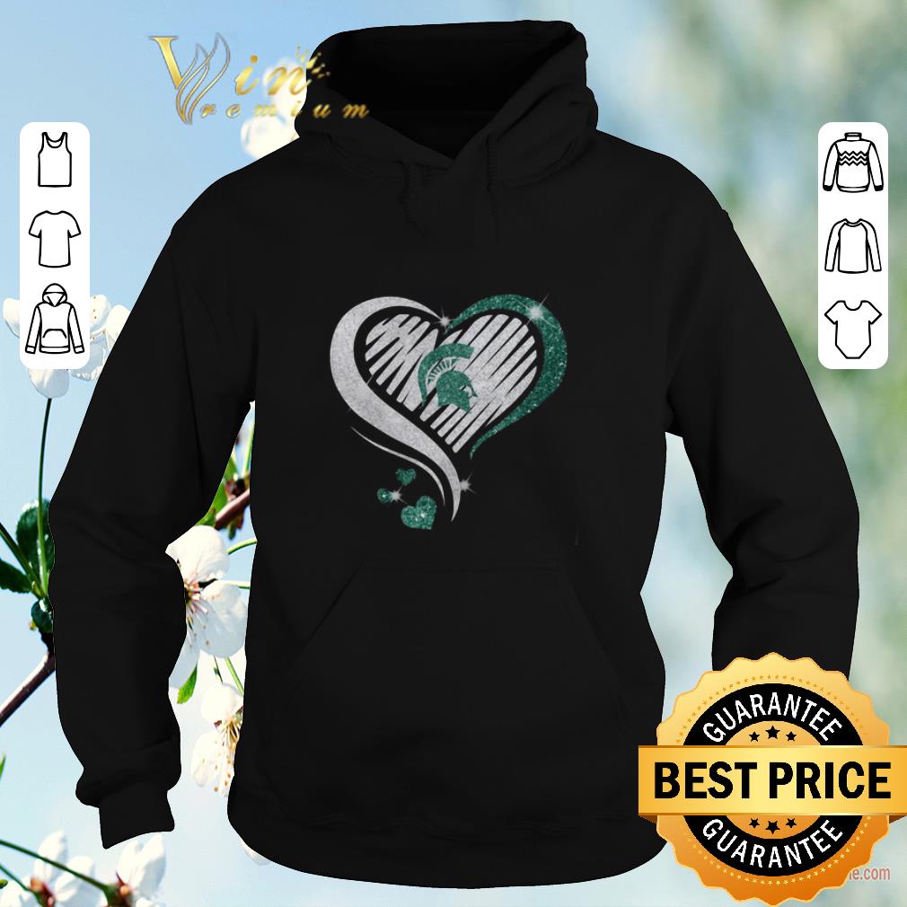 Official Michigan State Spartan diamond heart shirt sweater 4 - Official Michigan State Spartan diamond heart shirt sweater
