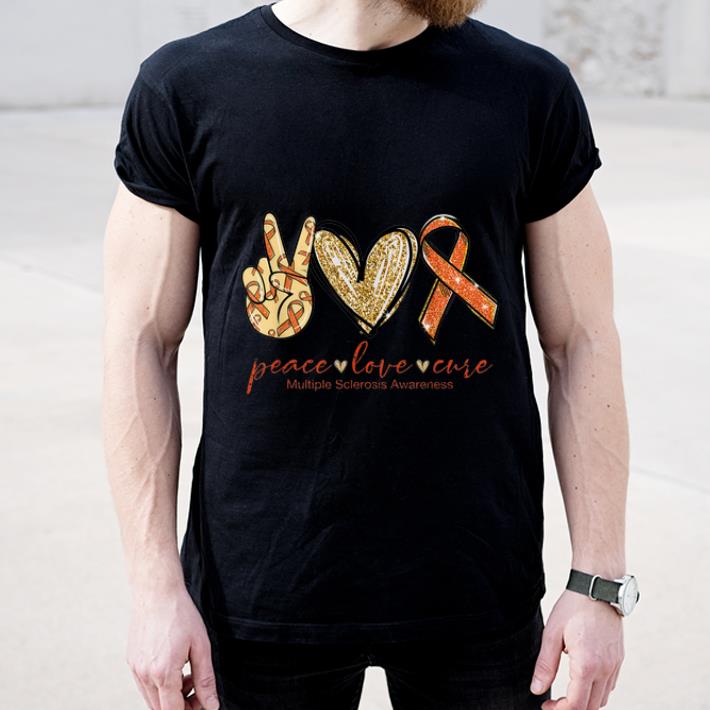 Official Peace Love Cure Multiple Sclerosis Awareness shirt 4 - Official Peace Love Cure Multiple Sclerosis Awareness shirt