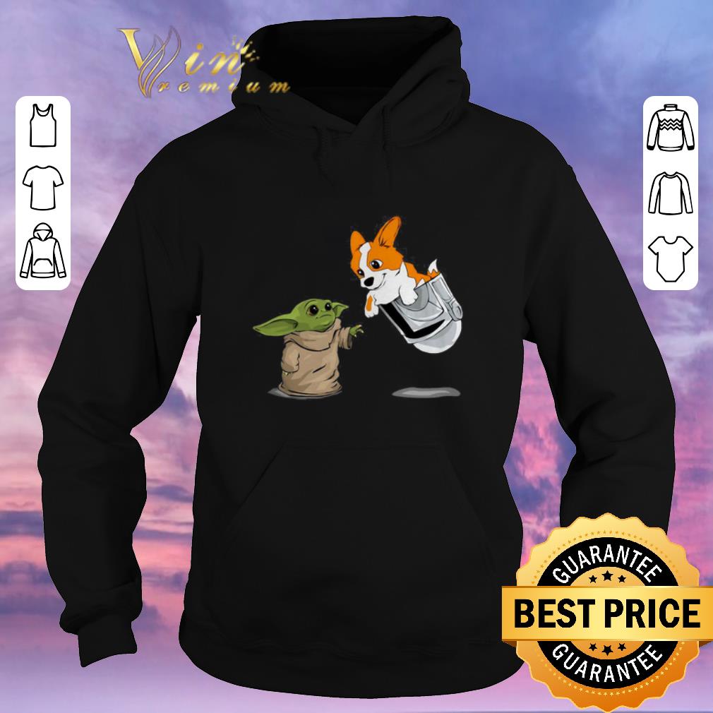 Official Star Wars Baby yoda and Corgi in pocket Mandalorian shirt sweater 4 - Official Star Wars Baby yoda and Corgi in pocket Mandalorian shirt sweater