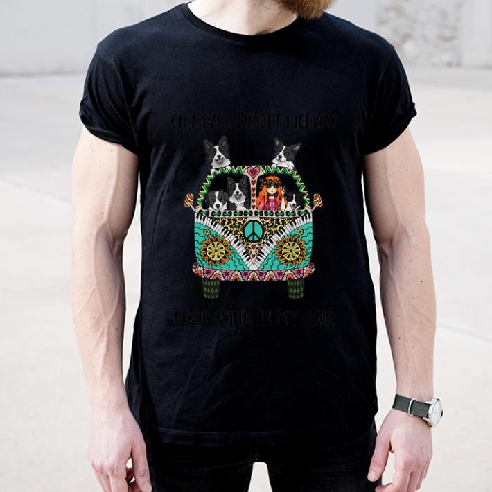 Original Hippie bus Border Collie on a dark desert highway cool wind shirt 4 - Original Hippie bus Border Collie on a dark desert highway cool wind shirt