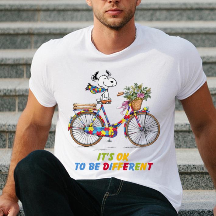 Original Snoopy Riding Bike It s Ok To Be Different Autism shirt 4 - Original Snoopy Riding Bike It’s Ok To Be Different Autism shirt