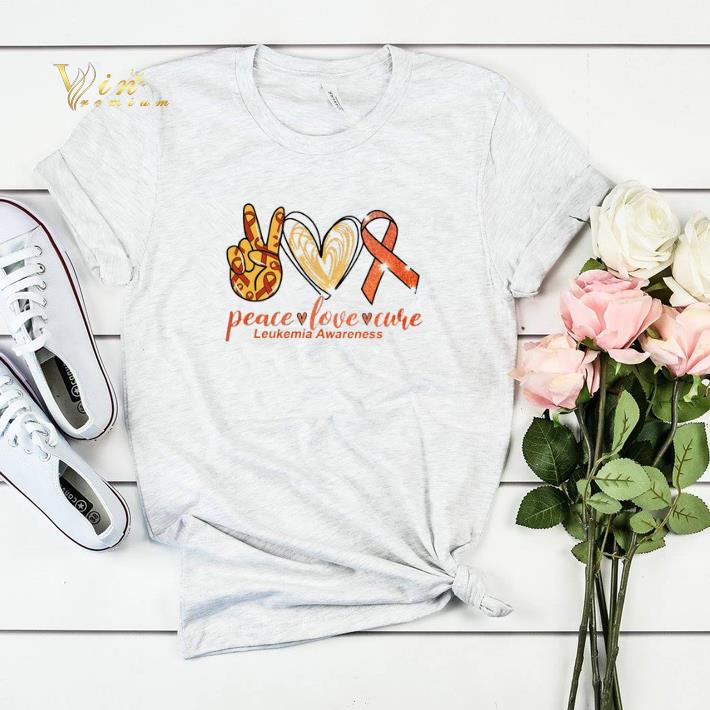 Peace love cure Leukemia Awareness shirt sweater 4 - Peace love cure Leukemia Awareness shirt sweater