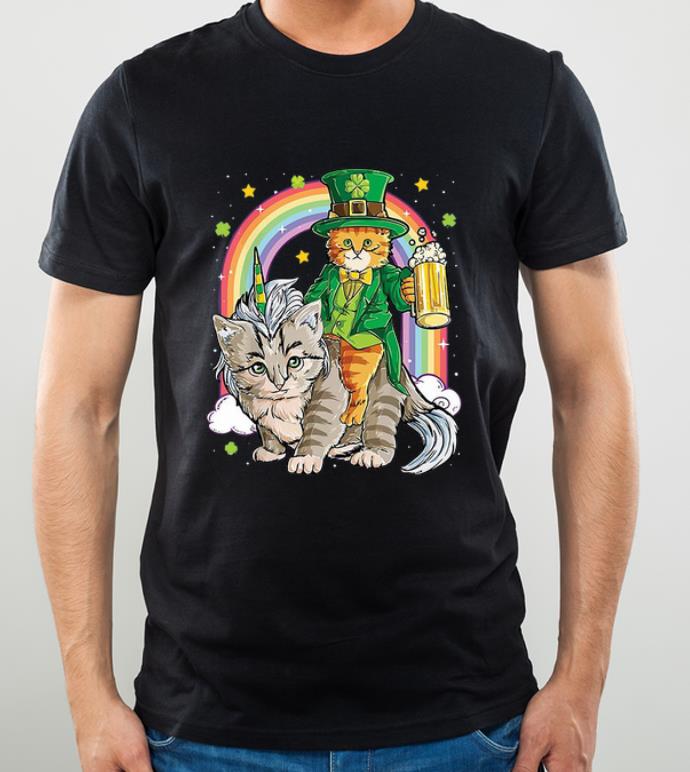 Premium Cat Unicorn Leprechaun Riding Caticorn St Patricks Day Rainbow shirt 4 - Premium Cat Unicorn Leprechaun Riding Caticorn St Patricks Day Rainbow shirt