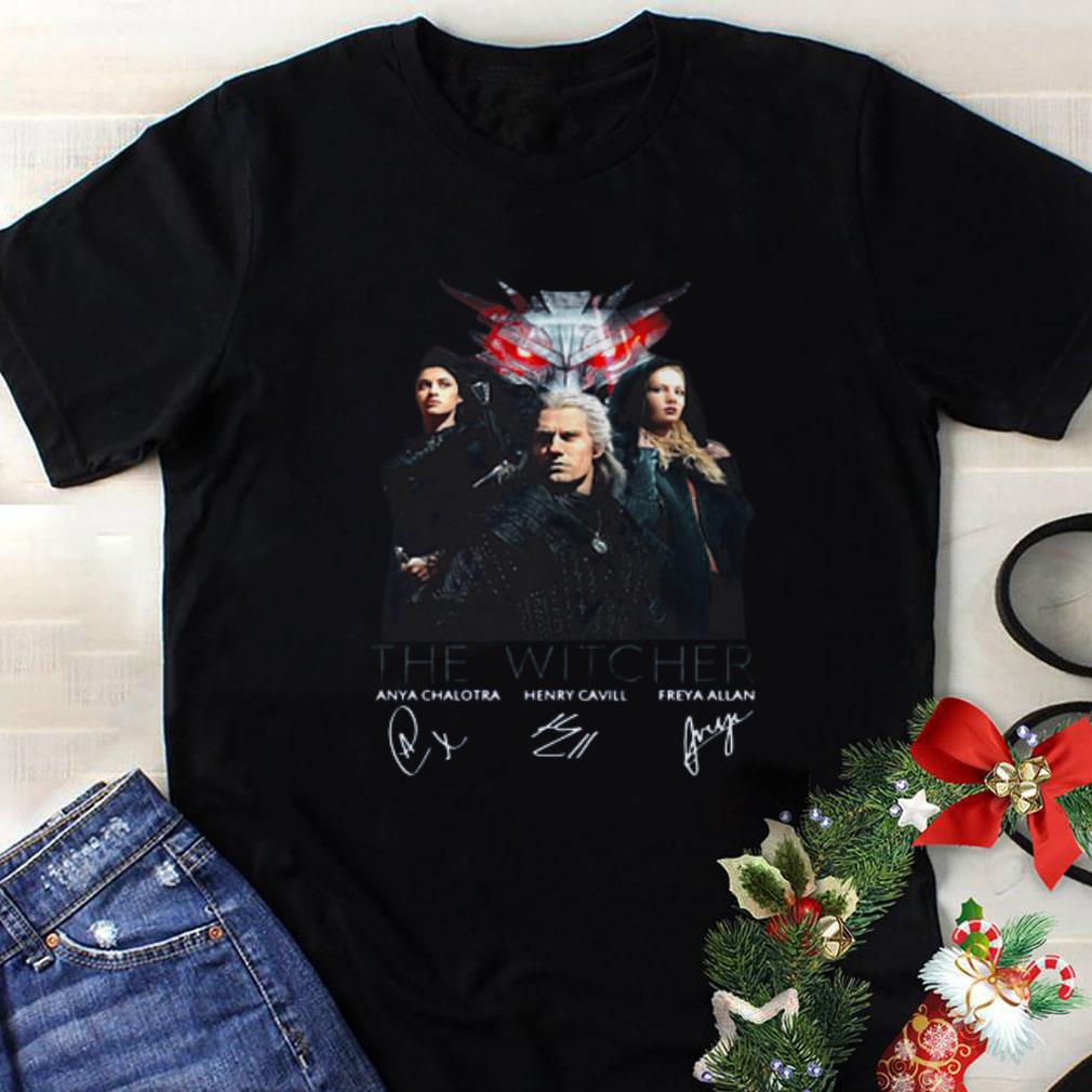 Awesome The Witcher Tv Movies Series Anya Chalotra Henry Cavill And Freya Allan Signature shirt 1 - Awesome The Witcher Tv Movies Series Anya Chalotra Henry Cavill And Freya Allan Signature shirt