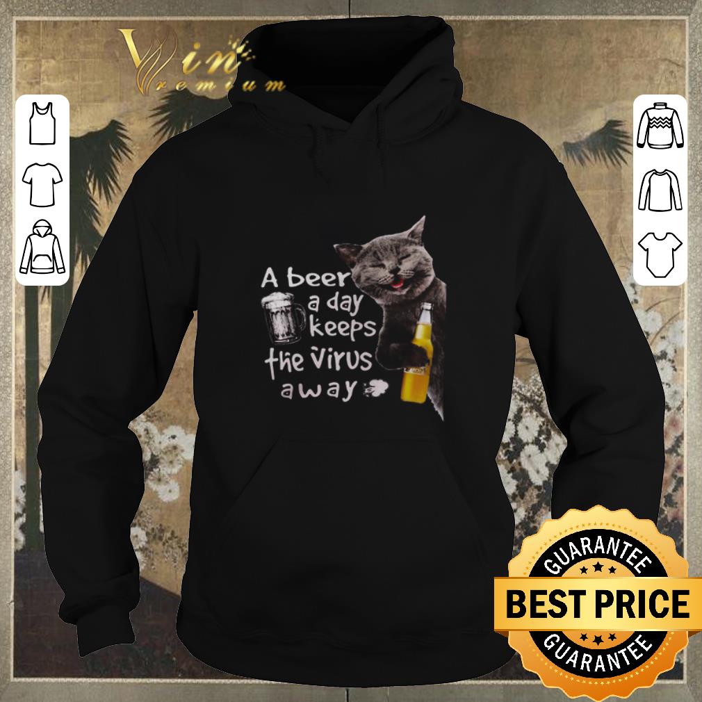 Funny Cat Corona Extra a beer a day keeps the virus away shirt sweater 4 - Funny Cat Corona Extra a beer a day keeps the virus away shirt sweater