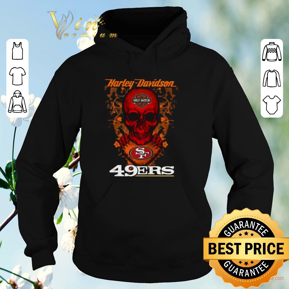 Funny Skull mashup Harley Davidson and San Francisco 49ers shirt sweater 4 - Funny Skull mashup Harley Davidson and San Francisco 49ers shirt sweater