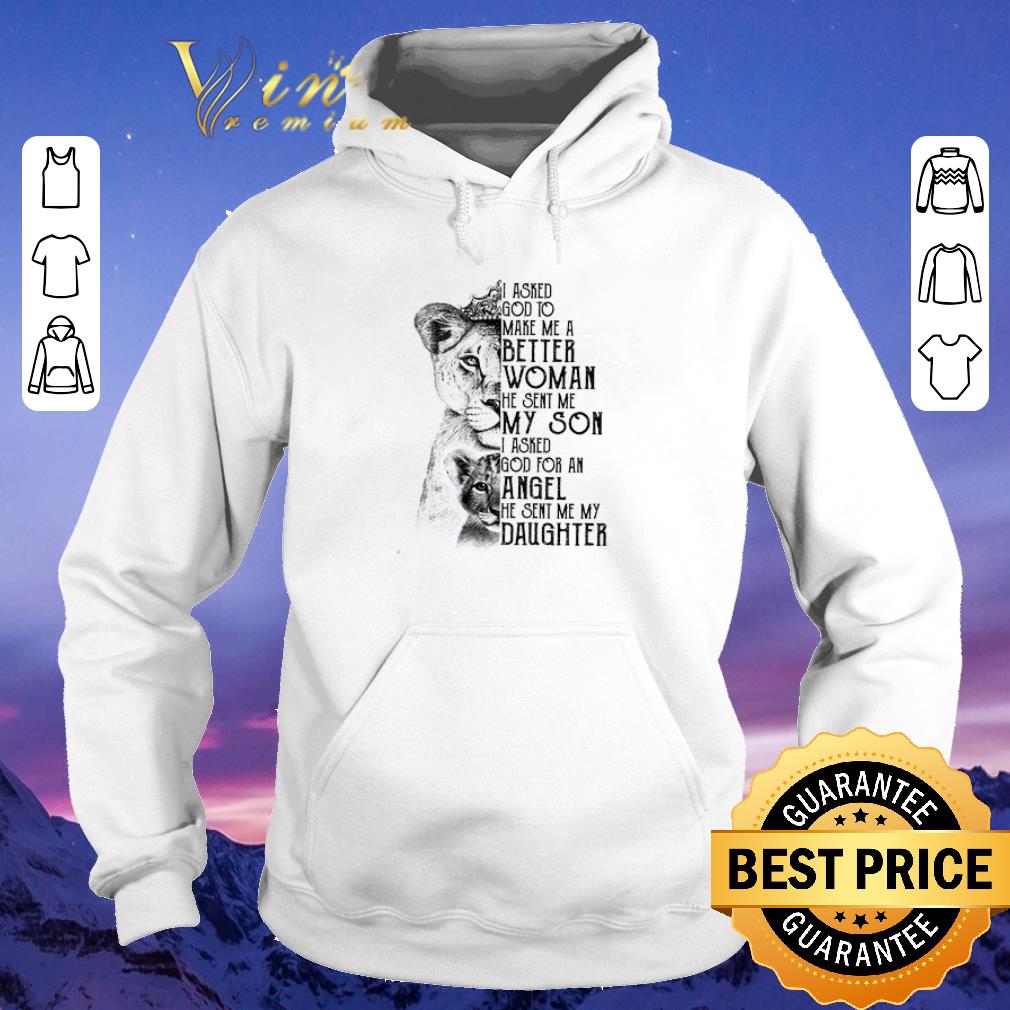 Lions i asked god to make me a better woman he sent me my son shirt sweater 4 - Lions i asked god to make me a better woman he sent me my son shirt sweater