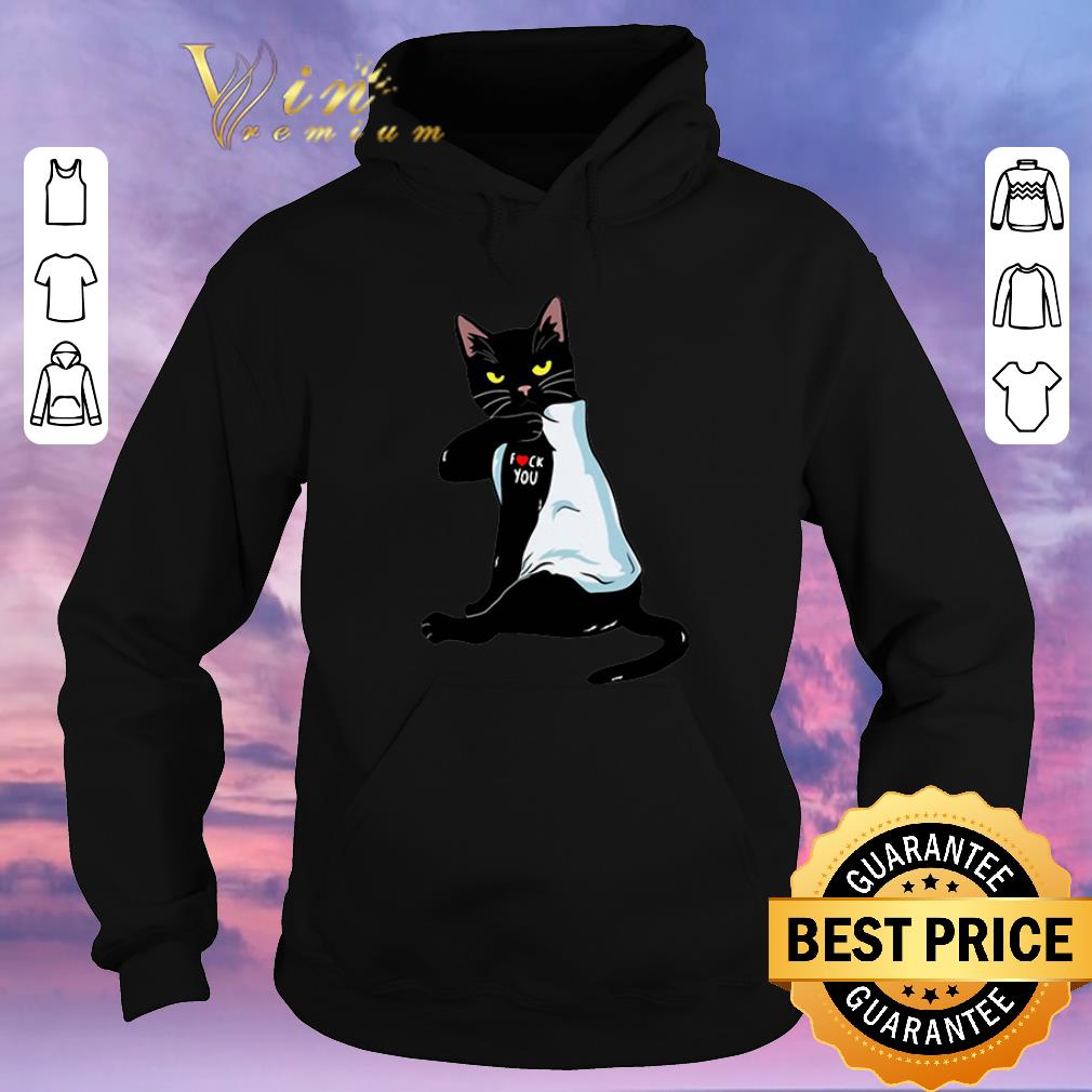 Nice Black cat tattoos fuck you shirt sweater 4 - Nice Black cat tattoos fuck you shirt sweater