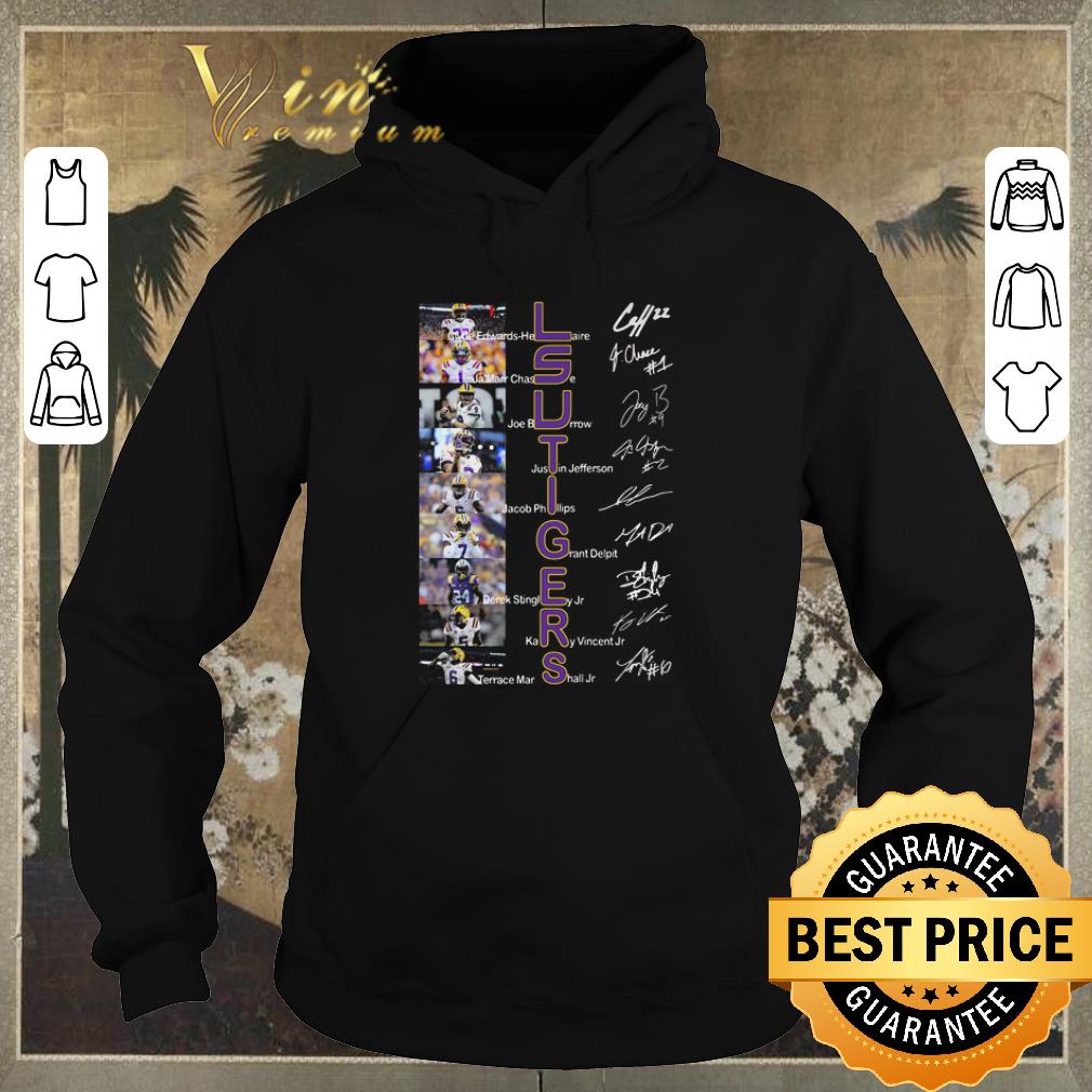 Nice LSU Tigers Players Signatures Clyde Edwards Helaire Joe Burrow shirt sweater 4 1 - Nice LSU Tigers Players Signatures Clyde Edwards-Helaire Joe Burrow shirt sweater