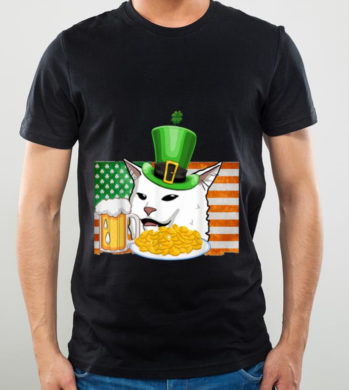 Nice Saint Patricks Confused Cat Meme St Patrick s Day Smudge shirt 4 - Nice Saint Patricks Confused Cat Meme St Patrick's Day Smudge shirt