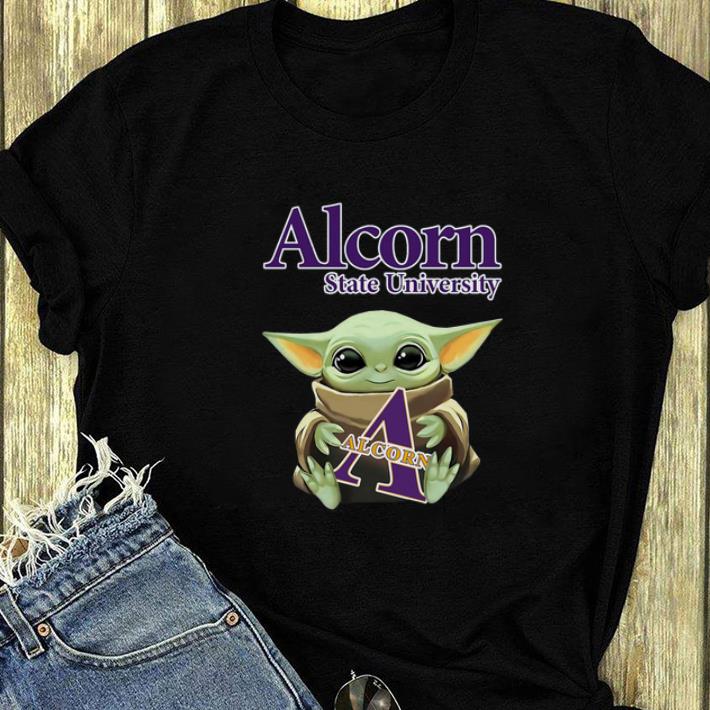 Official Baby Yoda Hug Alcorn State University shirt 4 - Official Baby Yoda Hug Alcorn State University shirt