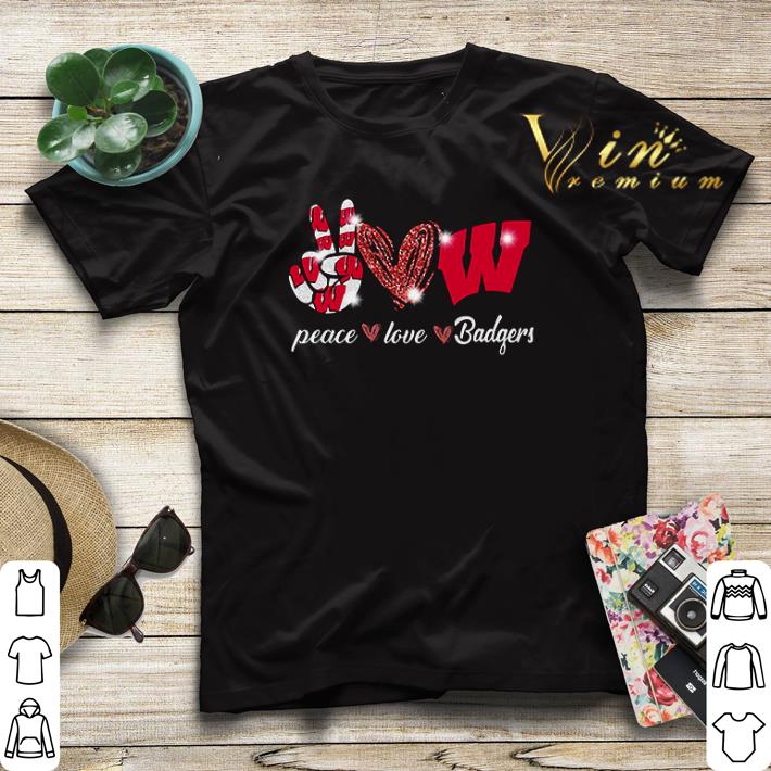 Peace love Wisconsin Badgers Logo shirt sweater Peace love Wisconsin Badgers Logo shirt sweater 4 - Peace love Wisconsin Badgers Logo shirt sweater