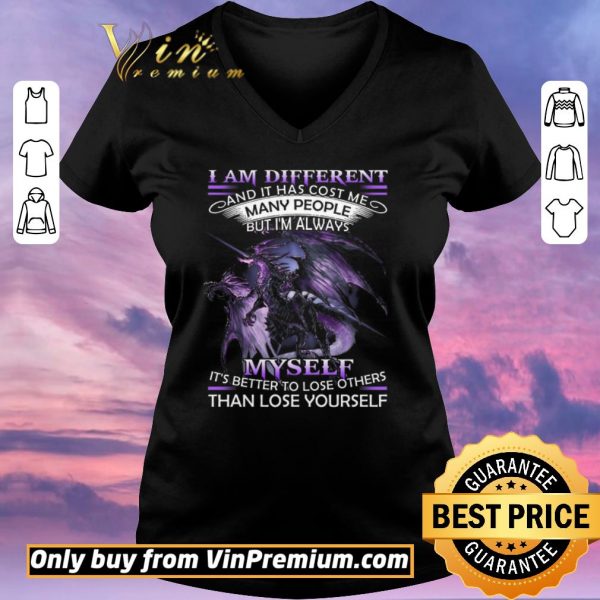 Awesome Dragon I Am Different And It Has Cost Me Many People But I'm Always Myself shirt sweater