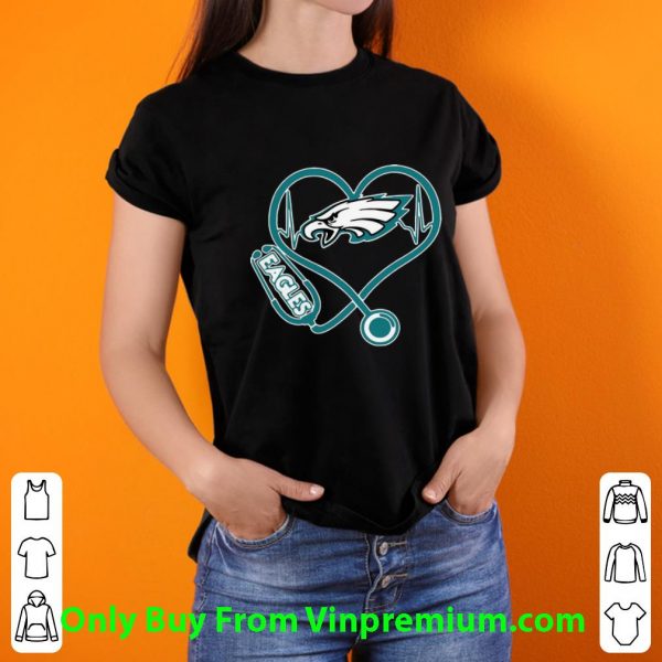 Nice Heartbeat Stethoscope Nurse Philadelphia Eagles shirt