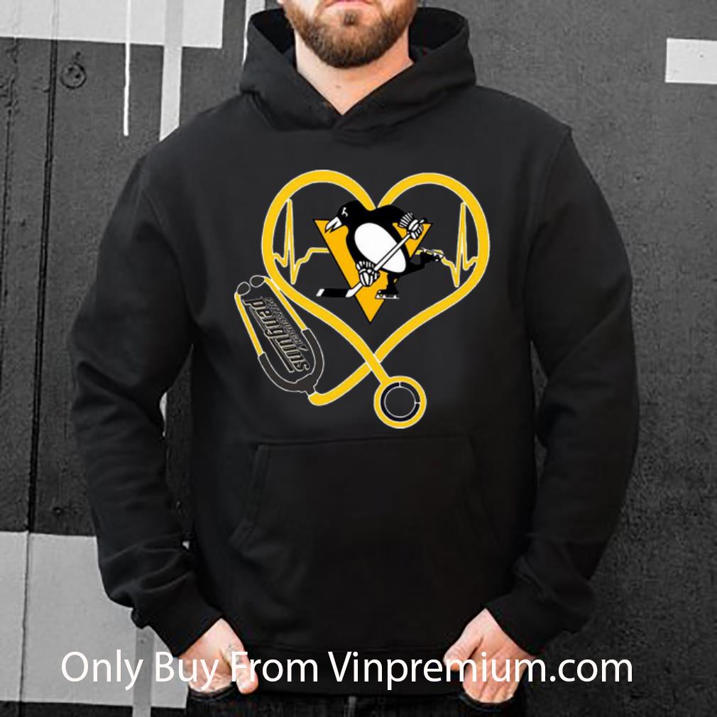 18654e60 official pittsburgh penguins nurse heart stethoscope heartbeat shirt 4 - Official Pittsburgh Penguins Nurse Heart Stethoscope Heartbeat shirt