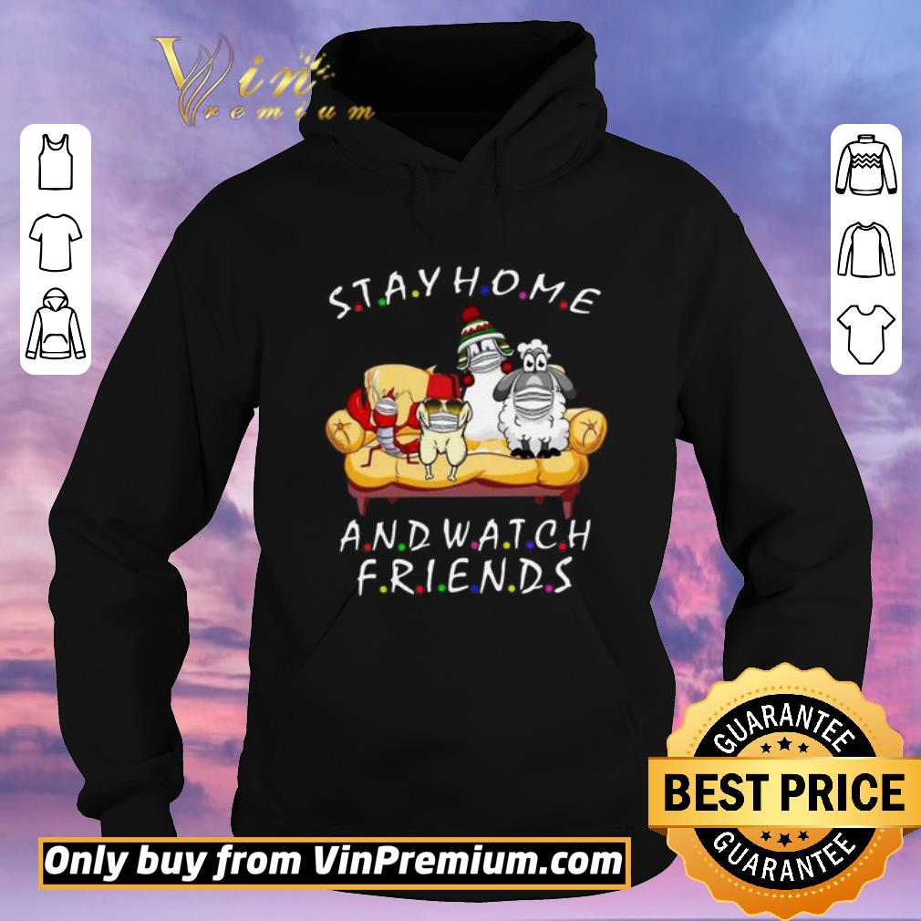 1ec6d1c9 nice stay home and watch friends cartoon covid 19 shirt sweater 4 - Nice Stay Home And Watch Friends Cartoon COVID-19 shirt sweater