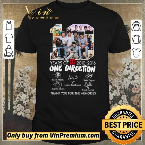 Nice 10 Years of 1D 2010-2016 One Direction thank you for the memories signatures shirt sweater