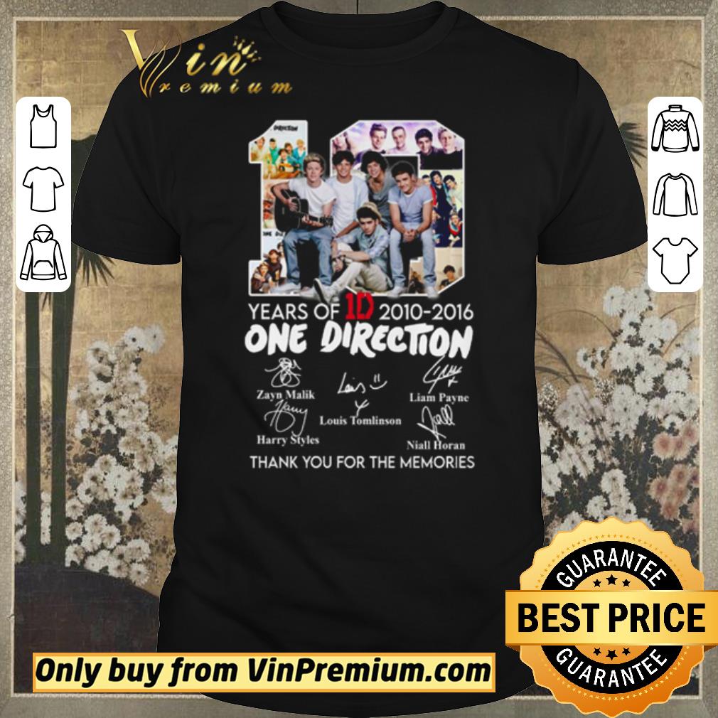 Nice 10 Years of 1D 2010-2016 One Direction thank you for the memories signatures shirt sweater